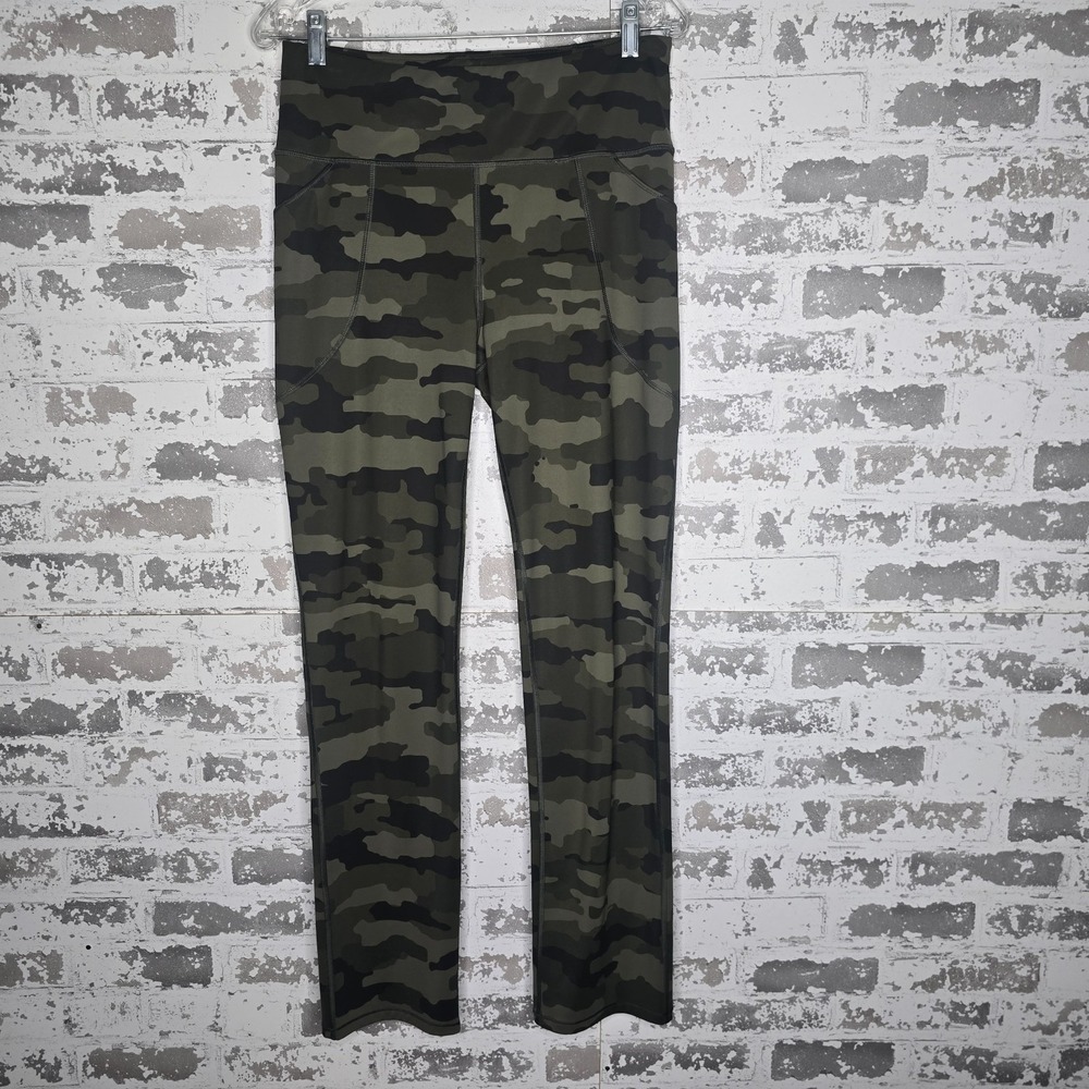 Duluth Trading Pants Womens M Green Camo NoGA‎ Slim Leg Pull-On Pants Pockets